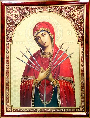 Икона Пресвятой Богородицы "Семистрельная" (41х31 см)