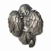 Ангел на колене с книжкой, серебристый (10х7 см)