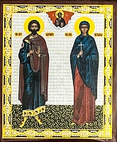 Икона Св.мученики Адриан и Наталия  (7Х6, на оргалите)