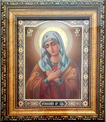 Икона Пресвятой Богородицы "Умиление" (24х21 см, багет зол.)