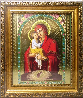 Икона Божией Матери "Почаевская" (24х21 см, багет зол.)
