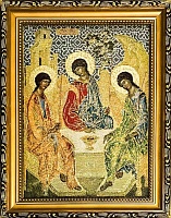 Икона Святая Троица на мягкой подложке (Гобелен 28Х22)