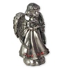 Ангел с книжкой, серебристый. Фигурка сувенир (14х9 см)