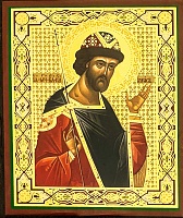 Икона святой мученик благоверный князь Борис  (9Х6, на оргалите) 