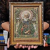 Икона "Преподобный Сергий Радонежский"  (гобелен, на мягкой подложке, 28х22 см)