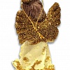 Ангел с флейтой  желтый, игрушка на елку с блестками (10х6 см)