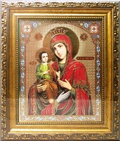 Икона "Пресвятой Богородицы Троеручица" (24х21 см, багет зол.)