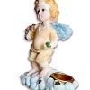 Ангел с цветами, подсвечник, оранжевый, фигурка сувенир (10х7 см)