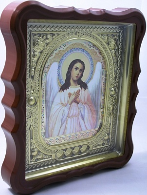 Икона "Святой Ангел-Хранитель" (25х21 см, в фигурном киоте)