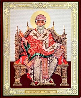 Икона "Святой Спиридон Тримифунтский" (15x18 см, на оргалите, планш.)