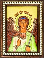 Икона Святой Ангел Хранитель ( на мягкой подложке с ножкой 19Х14 )