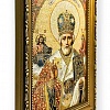 Икона Святой Николай Чудотворец на мягкой подложке (Гобелен 28Х22)