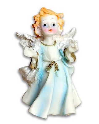 Ангел, голубой, фигурка сувенир (10х6 см)