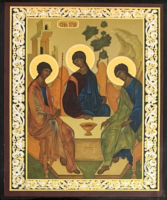 Икона Святая Троица (7Х6, на оргалите)