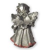Ангел, рука на груди, серебристый. Фигурка сувенир (10х6 см)
