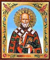 Икона Святитель Николай Чудотворей (на оргалите, 12x10)