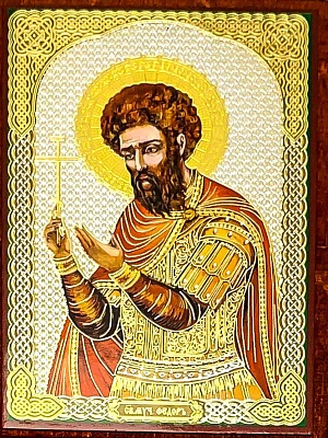 Икона Великомученик Феодор Стратилат (9Х6, на оргалите)