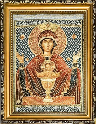 Икона Пресвятой Богородицы Неупиваемая чаша на мягкой подложке (Гобелен 28Х22)