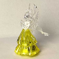 Ангел молящийся игрушка с подсветкой, с подвеской, желтая юбка (9х6 см)