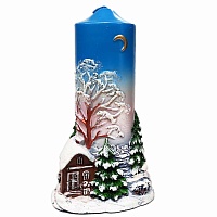Свеча рождественская декоративная Зимний пейзаж (17Х9) 
