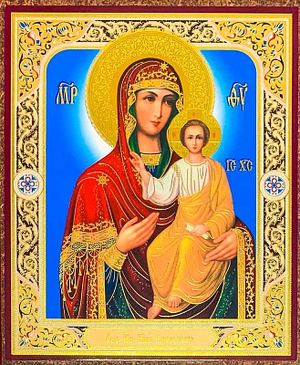 Икона Пресвятая Богородица Смоленская (12x10, на оргалите)