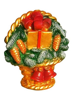 Свеча рождественская декоративная Корзинка новогодняя (12Х10)