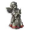 Ангел со свечой, серебристый. Фигурка сувенир  (10х6 см)