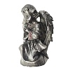 Ангел на колене молящийся, серебристый. Фигурка сувенир (10х7 см)