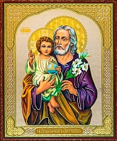 Икона Святой праведный Иосиф Обручник (12x10, на оргалите)