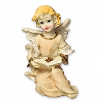 Ангел на коленях, с книгой, фигурка сувенир (10х6 см)