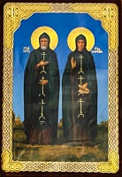 Икона Святые Пётр и Феврония (9Х6, на оргалите)