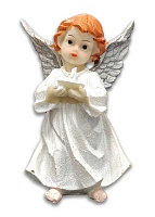 Ангел со свечой. Фигурка сувенир (белый 13Х8)