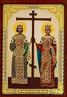 Икона Равноапостольные Константин и Елена (9Х6, на оргалите) 
