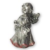 Ангел, рука на груди, серебристый. Фигурка сувенир (10х6 см)