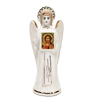 Ангел с иконой Спас Вседержитель. Керамика (12х5 см)