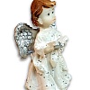Ангел с серебренными крыльями с книжкой, фигурка сувенир (6х4 см)