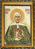 Икона Святая блаженная Матрона Московская на мягкой подложке (гобелен 28Х22)