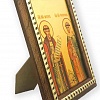 Икона Петр и Феврония на золотой фольге с ножкой(19Х14)