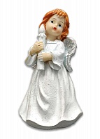 Ангел со свечой, голубой. Фигурка сувенир (15х8 см)