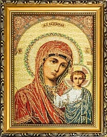 Икона Пресвятой Богородицы Казанская на мягкой подложке (Гобелен 28Х22)