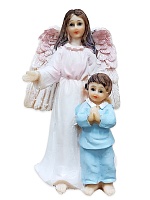 Фигурка Ангел с мальчиком (розово-голубой, 10х6 см)